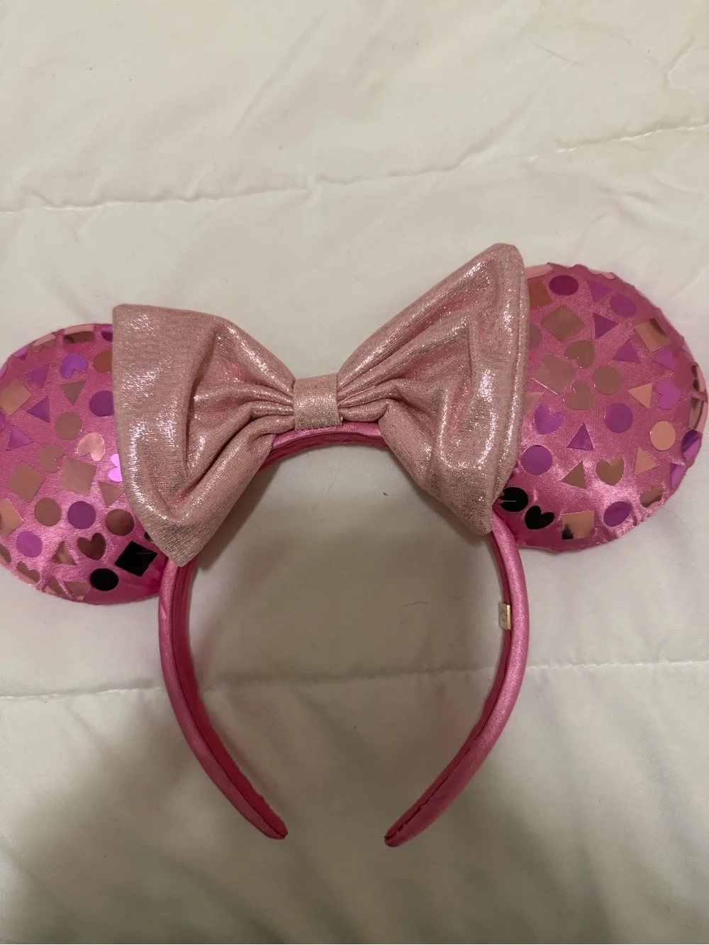 Like New Disney Pink Sequin Minnie Ears Headband